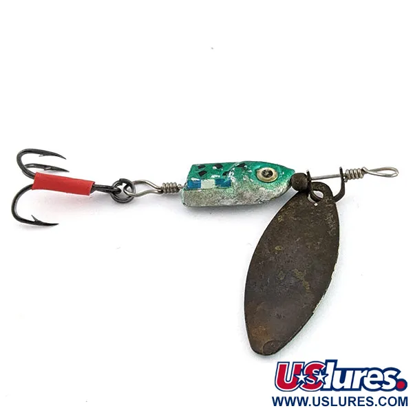Vintage   Blue Fox Flash Deep Runner, 3/16oz green flash spinning lure #20060