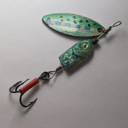 Vintage Blue Fox Flash Deep Runner, 3/16oz green flash spinning lure #20060