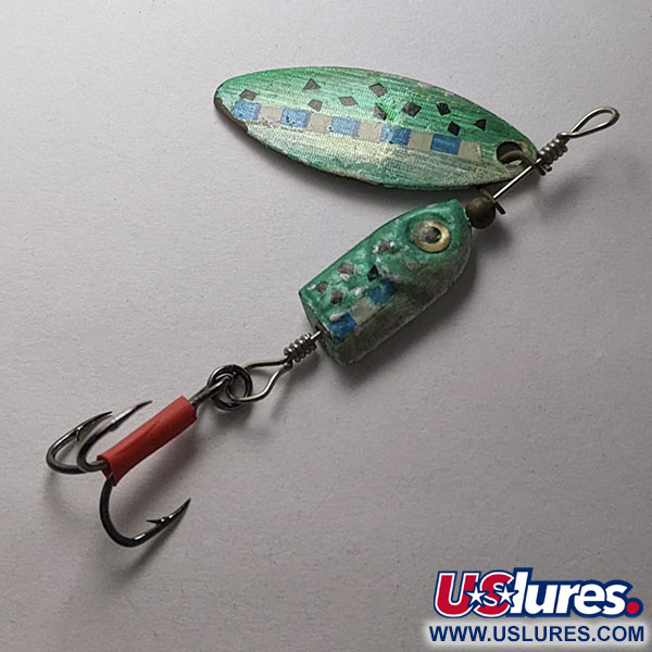 Vintage   Blue Fox Flash Deep Runner, 3/16oz green flash spinning lure #20060