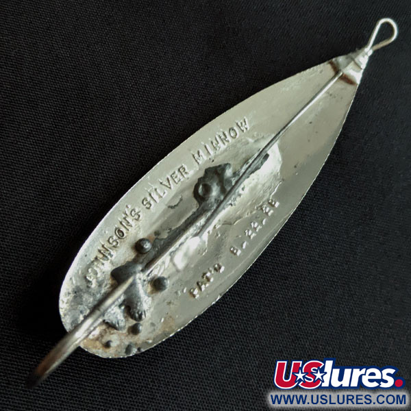Vintage   Johnson Silver Minnow, 3/4oz nickel fishing spoon #20066