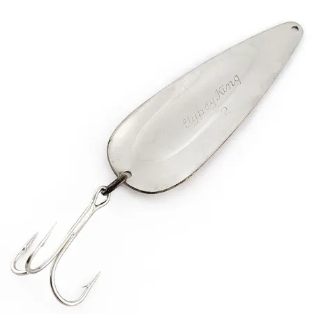 Vintage Weller Gypsy King 2, 3/4oz nickel/white/red fishing spoon #20070