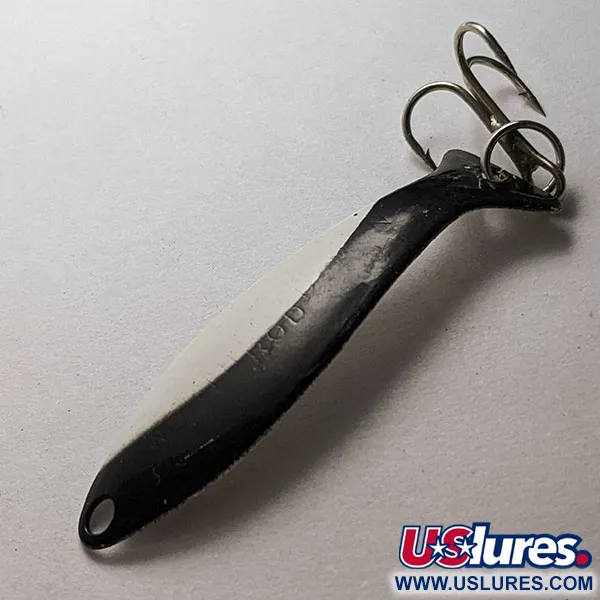 Vintage   Worth Fly Rod Demon , 3/64oz black/white/nickel fishing spoon #22169