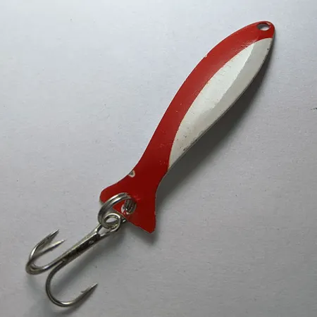 Vintage Worth Fly Rod Demon , 3/64oz ed/white/nickel fishing spoon #20080