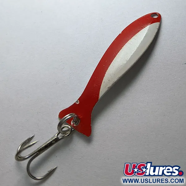 Vintage Worth Fly Rod Demon , 3/64oz ed/white/nickel fishing spoon #20080