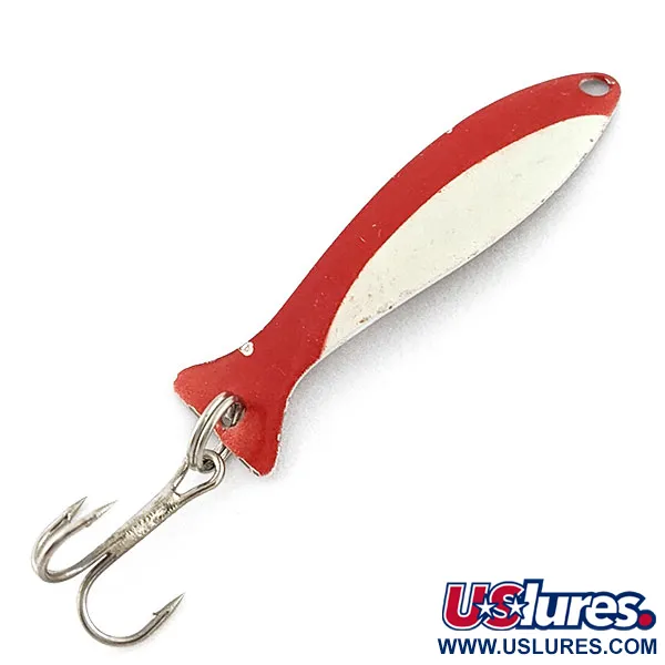 Vintage Worth Fly Rod Demon , 3/64oz ed/white/nickel fishing spoon #20080