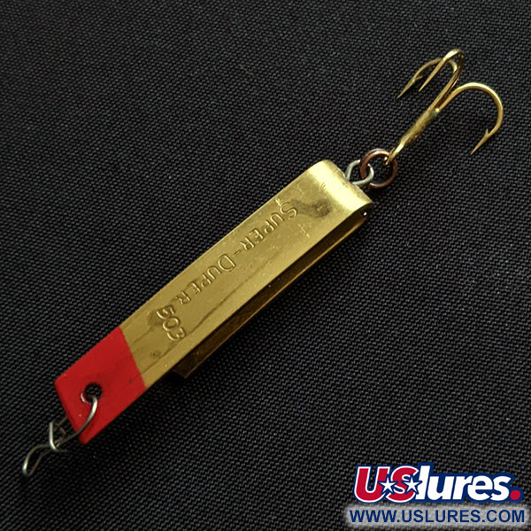 Vintage  Luhr Jensen Super-Duper 503, 1/8oz gold/red fishing spoon #20085