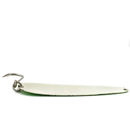 Vintage Lucky Strike, 3/8oz white/yellow/green UV fishing spoon #20087