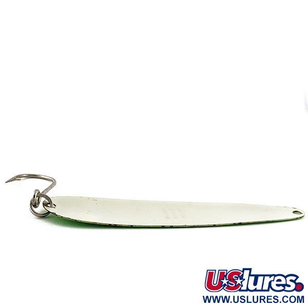 Vintage   Lucky Strike, 3/8oz white/yellow/green UV fishing spoon #20087