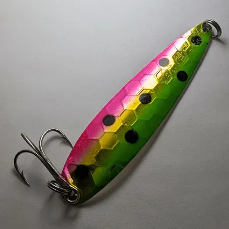 Vintage Silver Horde / Gold Star  Silver Horde Gold Star KF 5H, 3/5oz rainbow/silver fishing spoon #20088