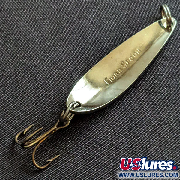 Vintage Acme Fiord Spoon, 1/4oz nickel/orange fishing spoon #20089