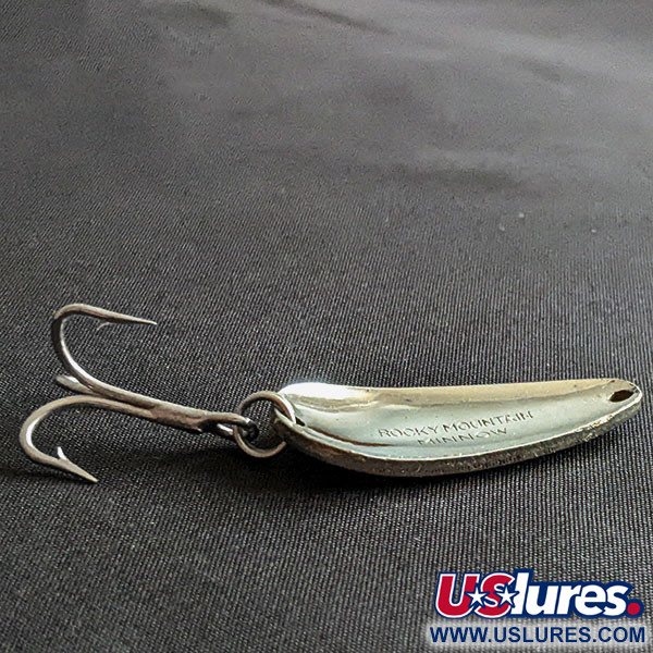 Vintage   Rocky Mountain minnow, 1/3oz nickel/blue fishing spoon #20094