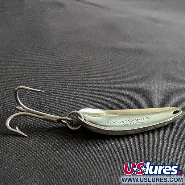 Vintage Rocky Mountain minnow, 1/3oz nickel/blue fishing spoon #20094