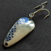 Vintage   Rocky Mountain minnow, 1/3oz nickel/blue fishing spoon #20094