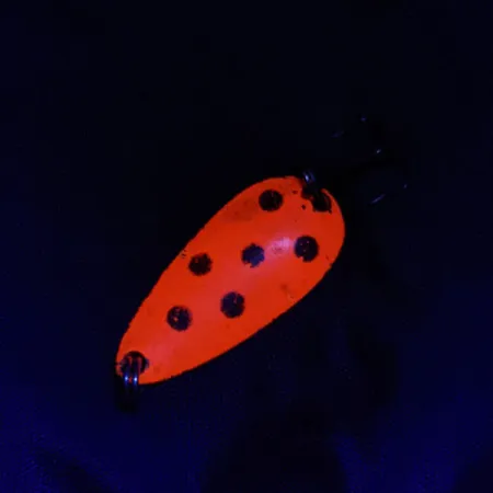 Vintage Luhr Jensen Rocket 88 UV, 1/3oz brass/black/red UV fishing spoon #20095