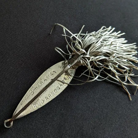 Vintage Fred Arbogast Hawaiian #3, 3/5oz silver fishing spoon #20096