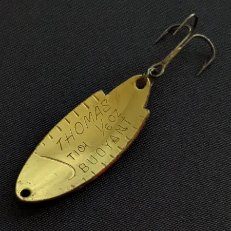 Vintage Thomas Buoyant, 3/16oz red/gold​ fishing spoon #20120