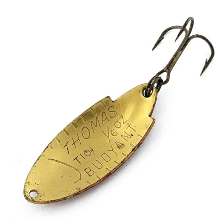 Vintage Thomas Buoyant, 3/16oz red/gold​ fishing spoon #20120