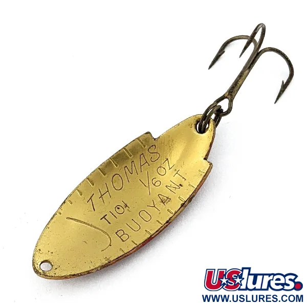 Vintage Thomas Buoyant, 3/16oz red/gold​ fishing spoon #20120