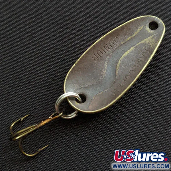 Vintage Acme Kamlooper Junior, 1/4oz brass fishing spoon #20126