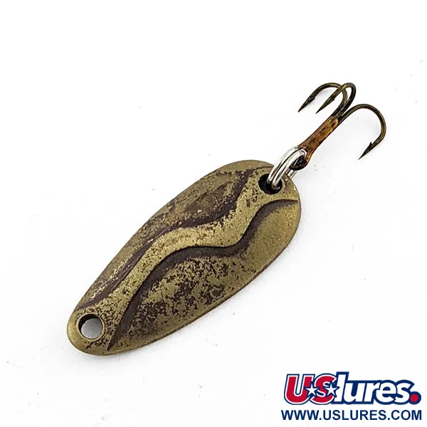 Vintage Acme Kamlooper Junior, 1/4oz brass fishing spoon #20126