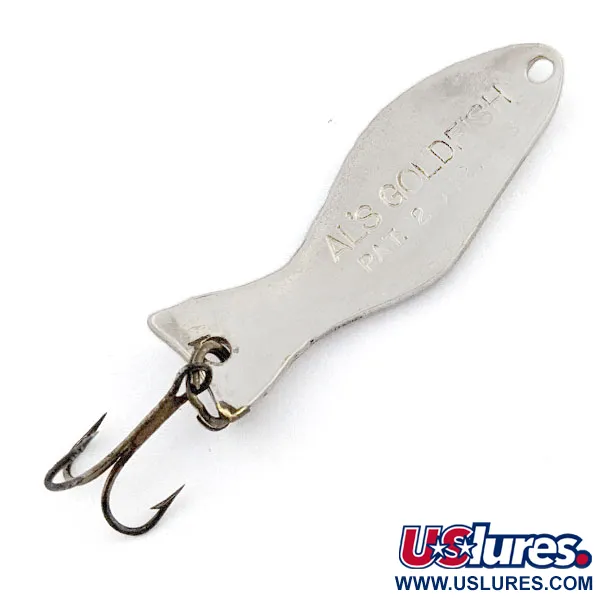Vintage Al's gold fish, 1/4oz nickel fishing spoon #20127