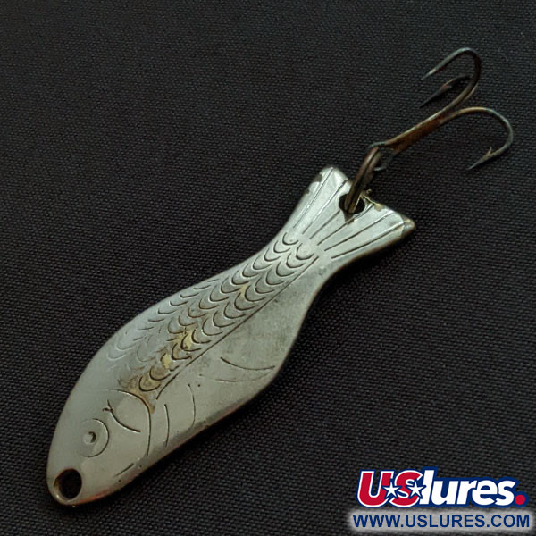 Vintage   Al's gold fish, 1/4oz nickel fishing spoon #20127