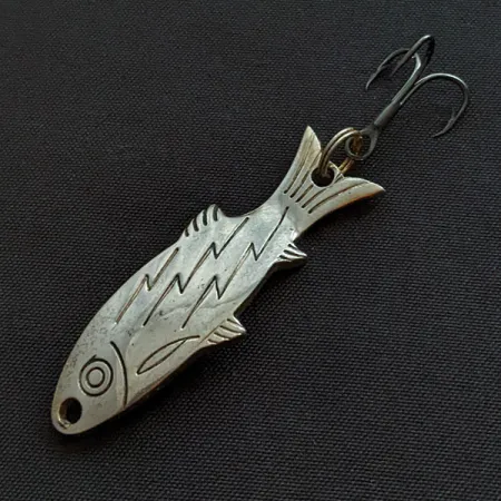 Vintage Atlantic Lures Golden Wobble-Fish, 1/4oz gold/nickel fishing spoon #20128