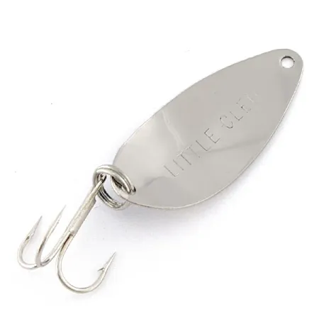 Vintage Acme Little Cleo, 1/16oz nickel/blue fishing spoon #20130