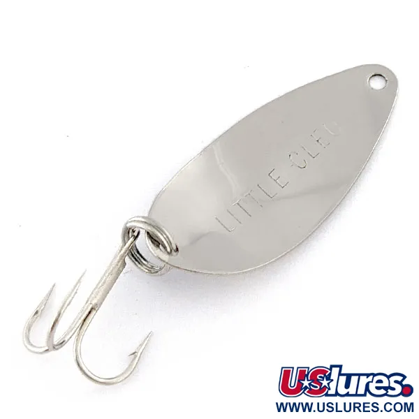 Vintage Acme Little Cleo, 1/16oz nickel/blue fishing spoon #20130