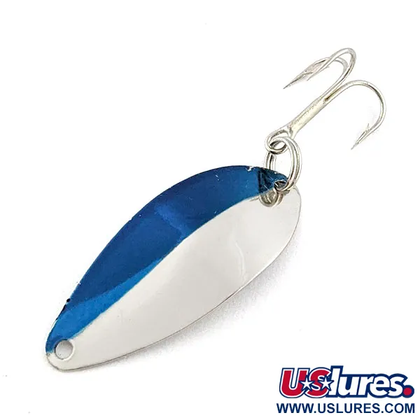 Vintage Acme Little Cleo, 1/16oz nickel/blue fishing spoon #20130