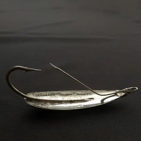 Vintage Johnson Silver Minnow, 3/4oz yellow UV/nickel fishing spoon #20164