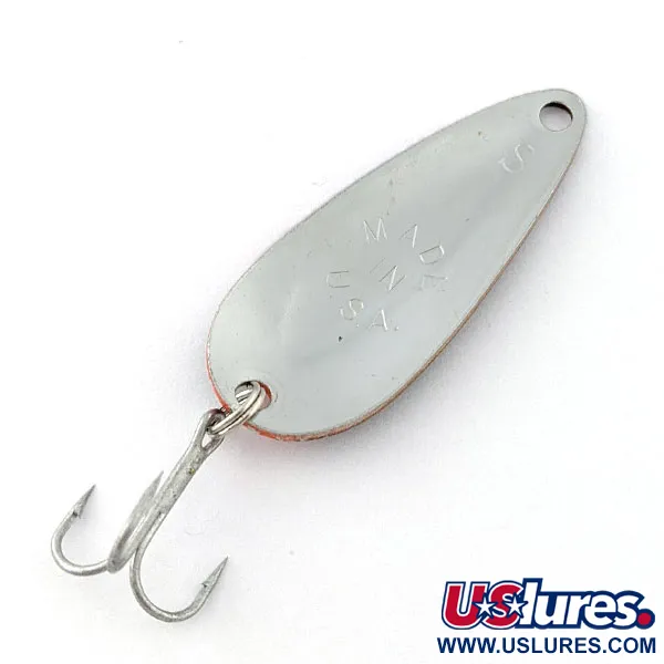 Vintage Worth Chippewa Steel Spoon, 3/16oz red/black/nickel fishing spoon #20165