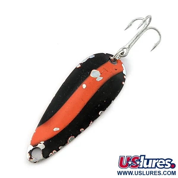 Vintage Worth Chippewa Steel Spoon, 3/16oz red/black/nickel fishing spoon #20165