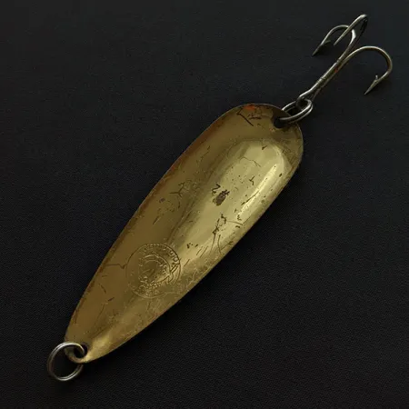 Vintage Other Vintage Fidler's Old Killer #2 spoon lure, 1oz brass/white/red fishing spoon #20172