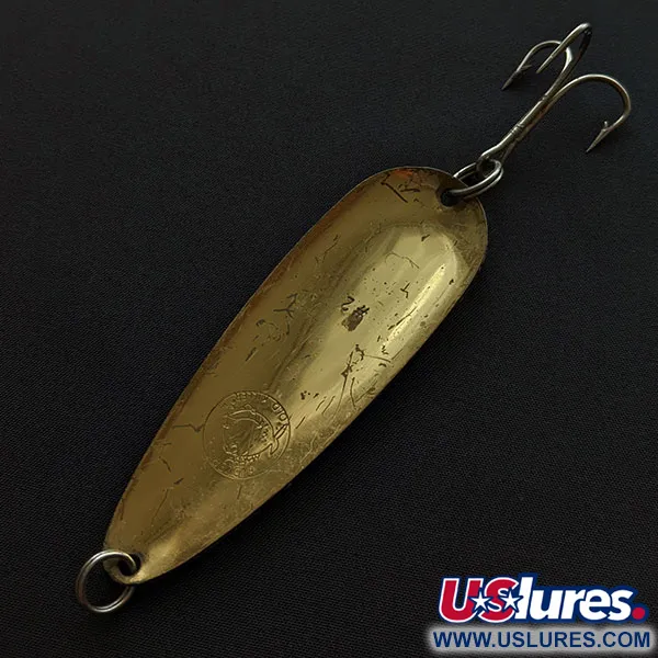 Vintage Other Vintage Fidler's Old Killer #2 spoon lure, 1oz brass/white/red fishing spoon #20172