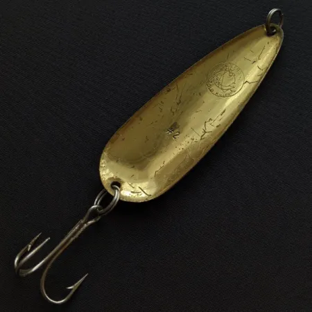 Vintage Other Vintage Fidler's Old Killer #2 spoon lure, 1oz brass/white/red fishing spoon #20172