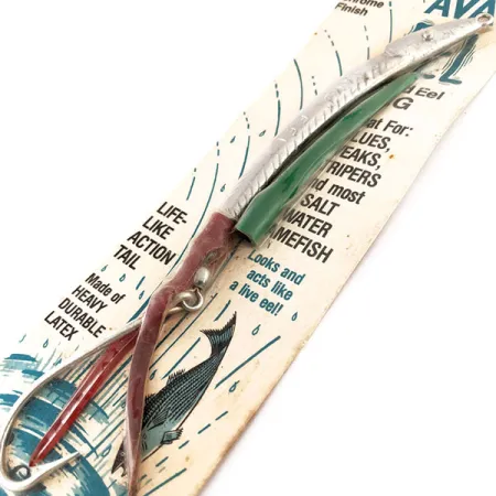 Other Vintage AVA-EEL (Sand Eel jig 2 oz), 2oz silver/red fishing spoon #20173