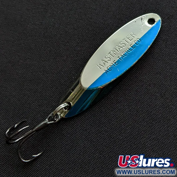 Vintage Acme Kastmaster, 1/4oz nickel/blue fishing spoon #20177