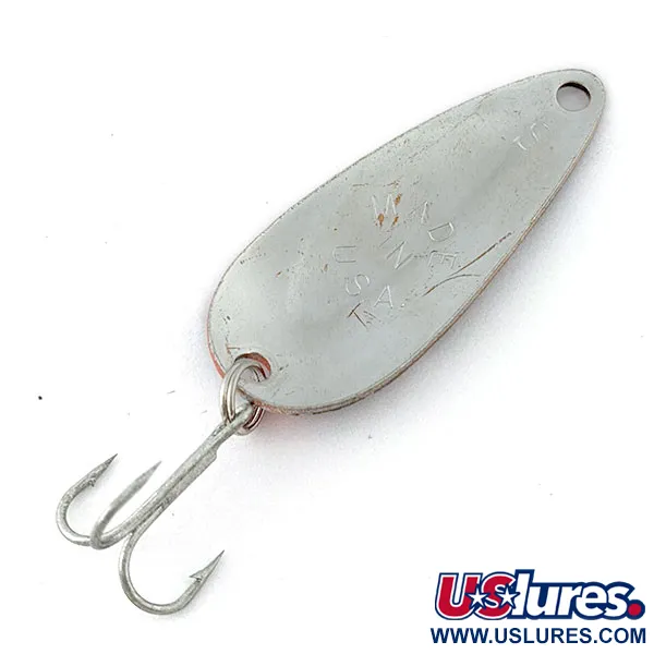 Vintage Worth Chippewa Steel Spoon, 3/16oz red/black/nickel fishing spoon #20178