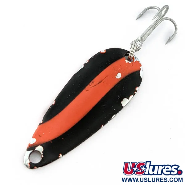 Vintage Worth Chippewa Steel Spoon, 3/16oz red/black/nickel fishing spoon #20178