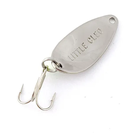 Vintage Acme Little Cleo UV, 1/8oz nickel/green/UV fishing spoon #20181