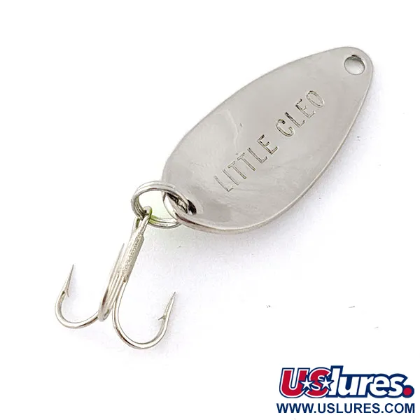 Vintage Acme Little Cleo UV, 1/8oz nickel/green/UV fishing spoon #20181