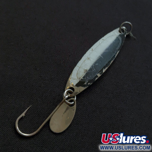 Vintage   Luhr Jensen Needlefish 1, 1/16oz nickel/black/white fishing spoon #20219