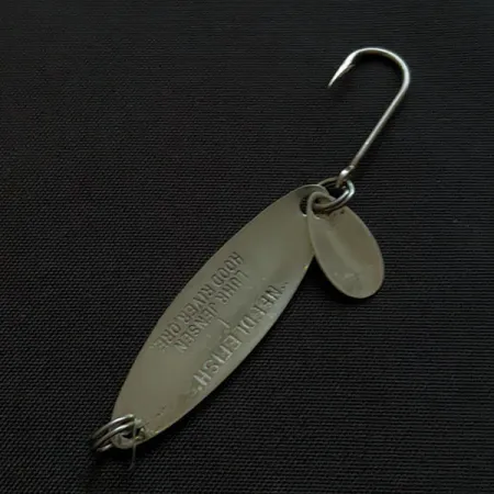 Vintage Luhr Jensen Needlefish 1, 1/16oz nickel/black/white fishing spoon #20219