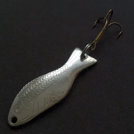 Vintage Al's gold fish, 1/4oz nickel fishing spoon #20223