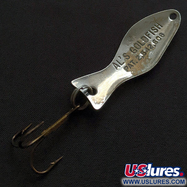 Vintage   Al's gold fish, 1/4oz nickel fishing spoon #20223