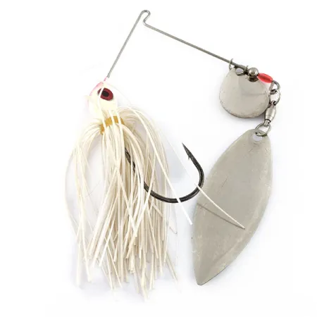 Vintage Strike King Red Eyed Spinnerbaits , 3/5oz nickel/white spinning lure #20224