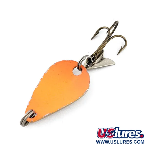 Vintage Acme K.O. Wobbler, 1/8oz nickel/orange fishing spoon #20226