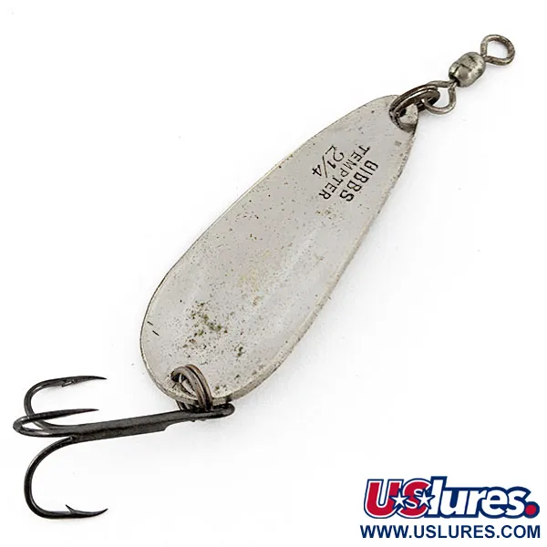 Vintage Gibbs Tempter, 1/2oz nickel fishing spoon #20229