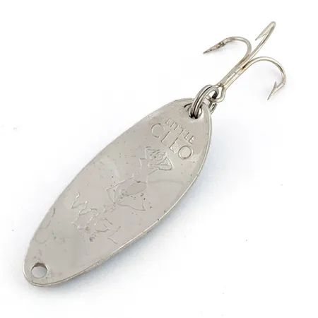 Vintage Seneca Little Cleo (Hula Girl), 1/3oz nickel/blue fishing spoon #20235